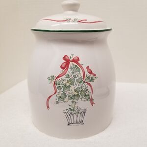 Corelle Coordinates Calloway Holiday Ivy cookie jar by Jay Imports 10" EUC